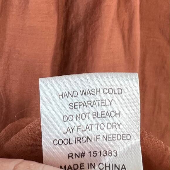 Current Air Anthropologie Tiered Tamra Midi Dress in Cognac Size Large Western - Picture 11 of 11